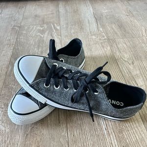 Converse low top grey/black sneakers. Size 8.5.